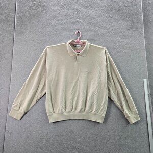 ESSENTIALS‎ Fear Of God Men Sweatshirt M Beige Polo Logo Long Sleeve Collared